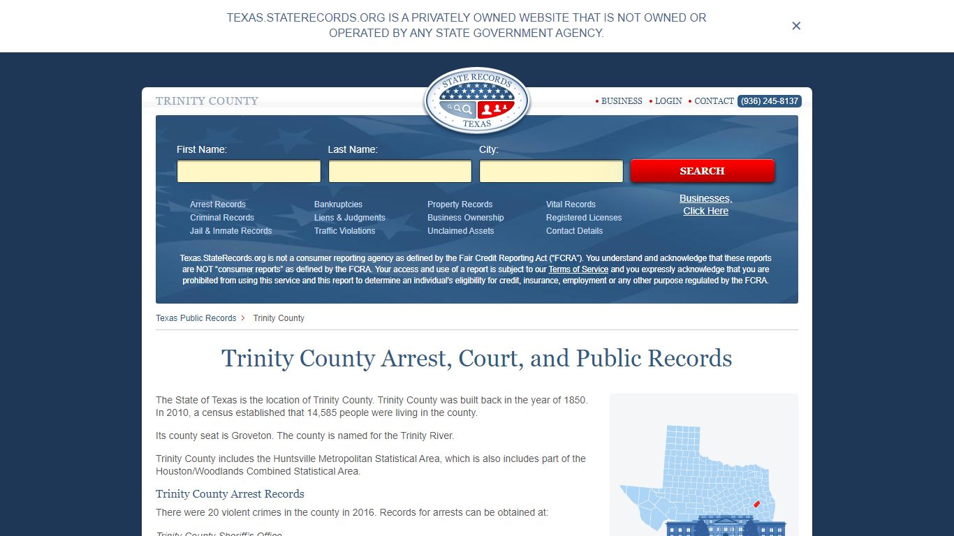 Trinity County Arrest, Court, and Public Records