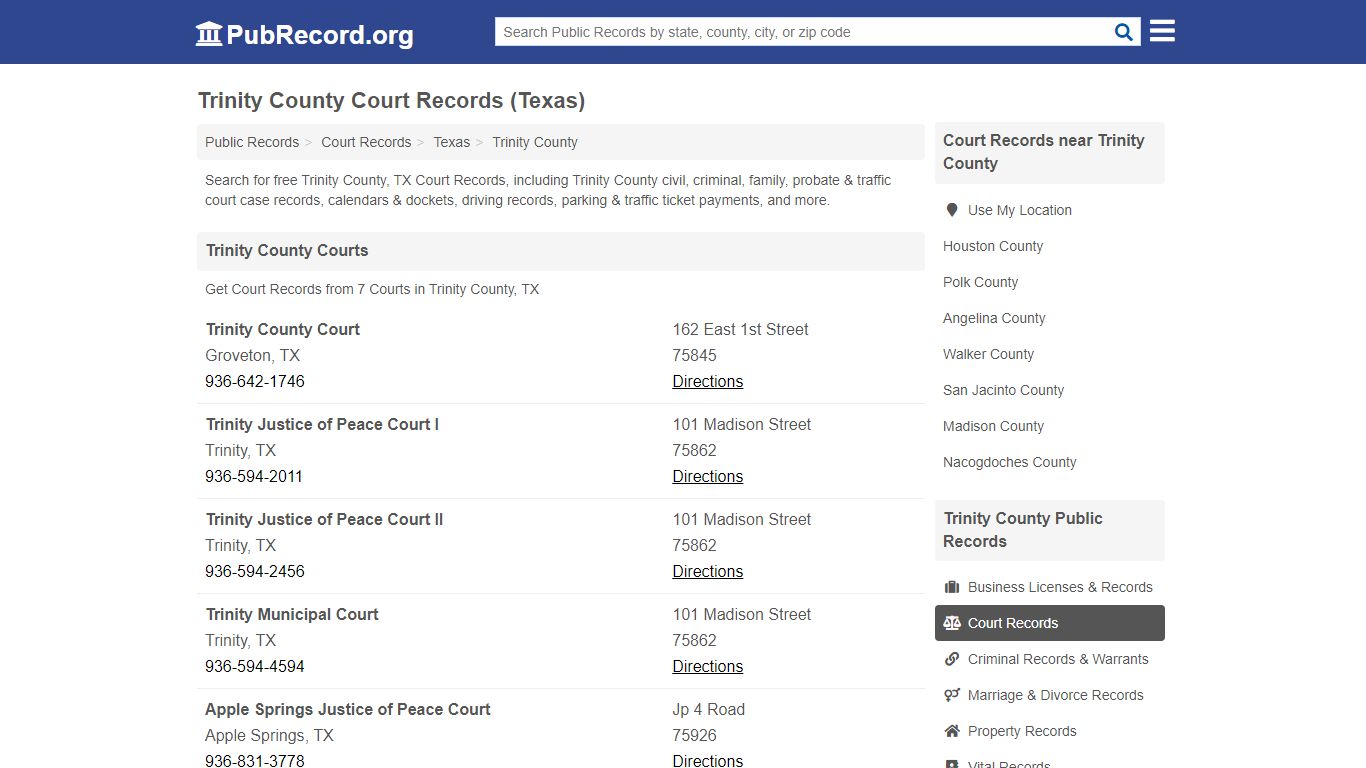 Free Trinity County Court Records (Texas Court Records)